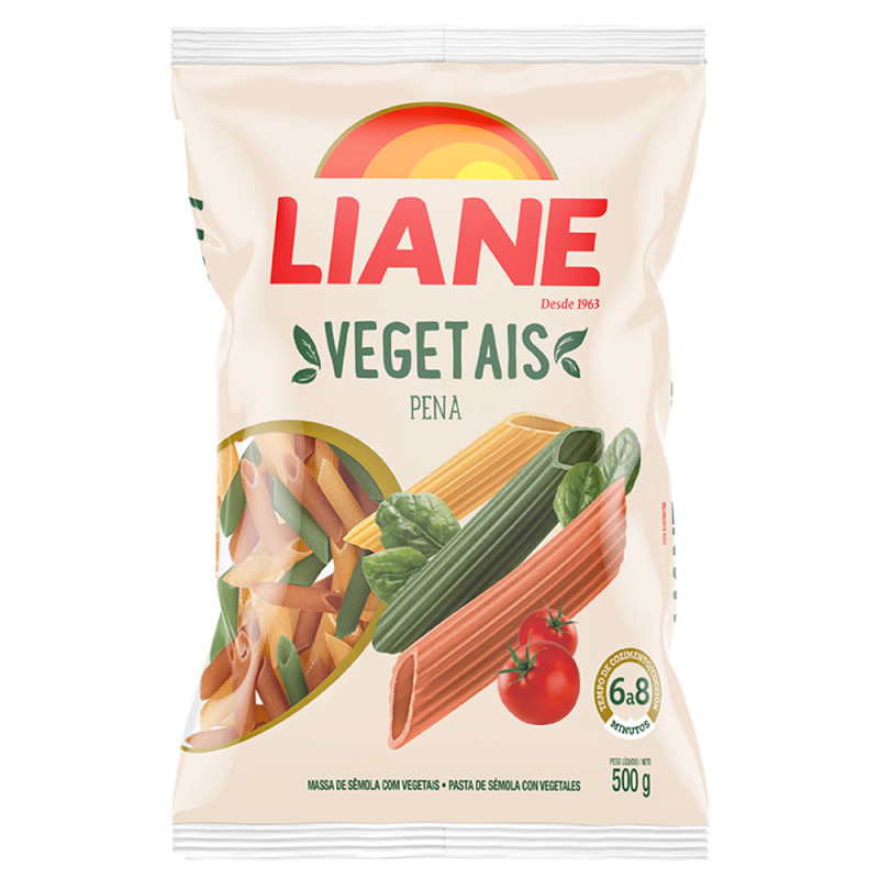 MACARRÃO DE VEGETAIS LIANE 500GR PENA - FD COM 24 PC