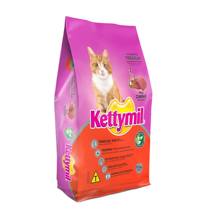 RAÇÃO KETTYMIL PLUS 10.1 KILOS SABOR CARNE - UNIDADE