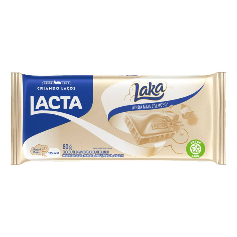 CHOCOLATE LACTA BARRA 80GR  LAKA - DP COM 17 UN