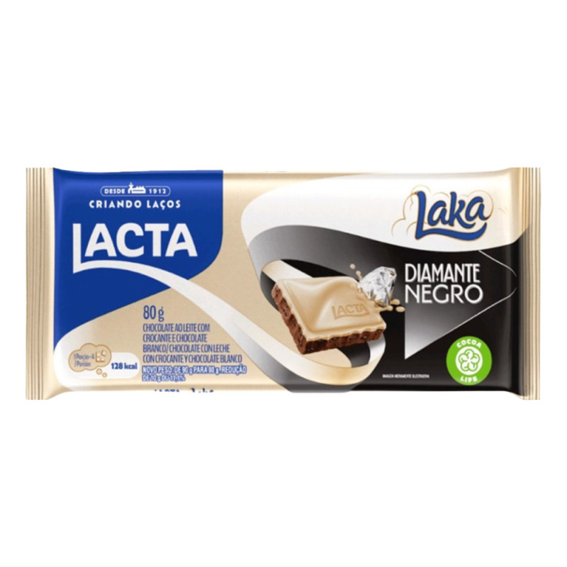 CHOCOLATE LACTA BARRA 80GR  DIAMANTE  LAKA - DP COM 17 UN