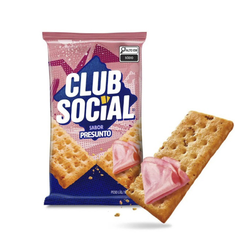 BISCOITO CLUB SOCIAL 141GR PRESUNTO - CX COM 44 UN