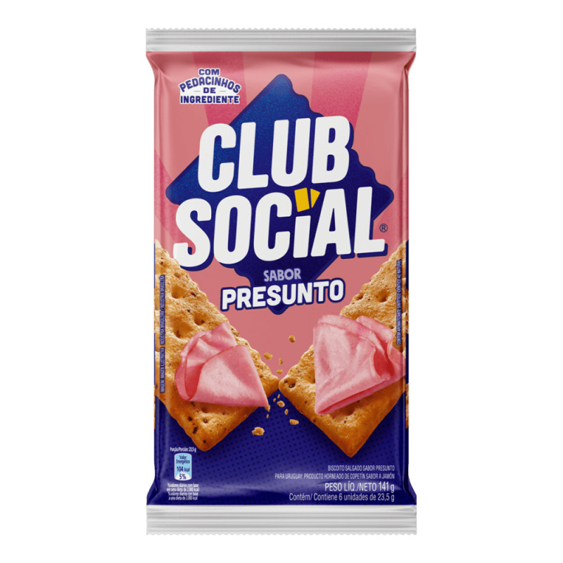 BISCOITO CLUB SOCIAL 23,5GR PRESUNTO - CX COM 44 UN