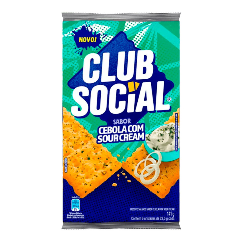 BISCOITO CLUB SOCIAL 23,5GR CEBOLA COM SOUR CREAM - CX COM 44 UN