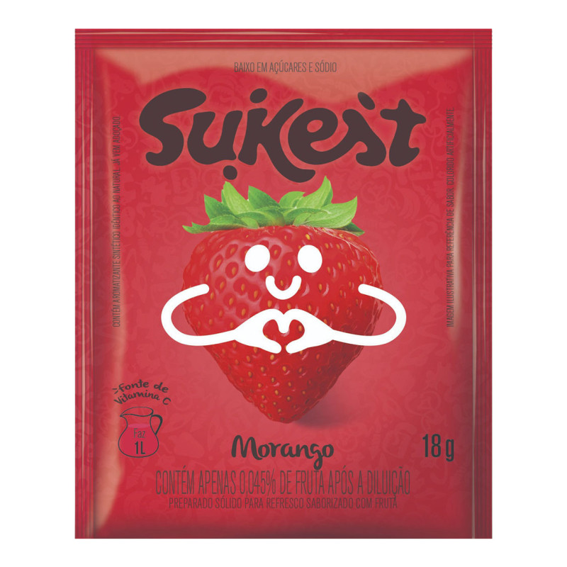 REFRESCO EM PÓ SUKEST 18GR MORANGO - DP COM 15 UN