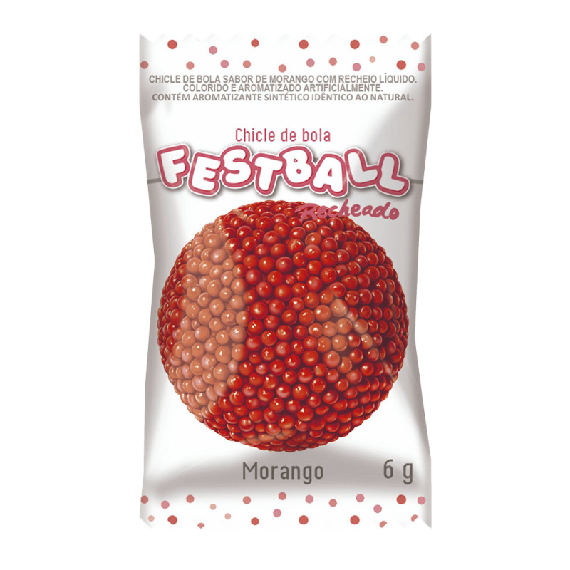 CHICLE SUKEST FESTBALL 240GR MORANGO - DP COM 40 UN