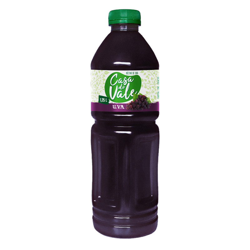 SUCO NÉCTAR CASA DO VALE 1,250ML UVA - CX COM 6 UN