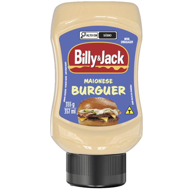 MAIONESE BURGUER BILLY & JACK 355GR - CX COM 12 UN