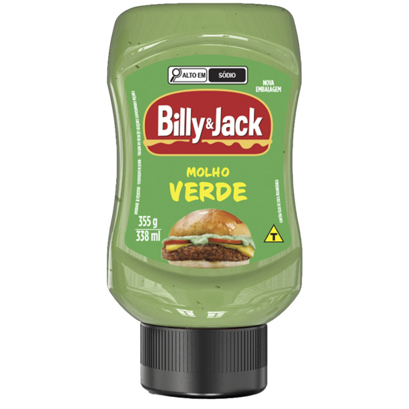 MOLHO VERDE BILLY & JACK 355GR - CX COM 12 UN