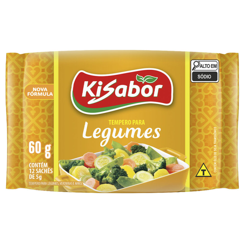TEMPERO KISABOR 5X12GR LEGUMES - CX COM 30 UN