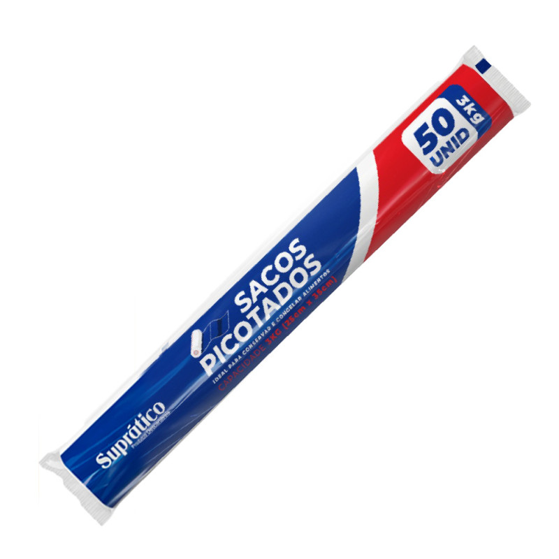 SACO PICOTADO SUPRÁTICO C/50UN 3 KILOS 25X35CM - CX COM 25 UN
