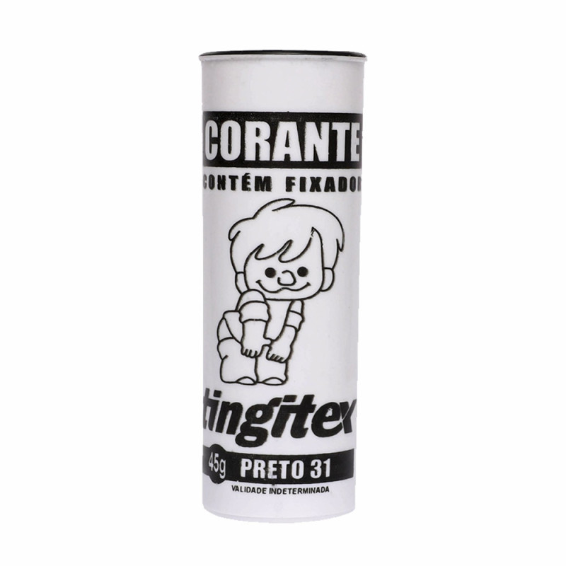 CORANTE PARA ROUPA TINGITEX 45GR PRETO - PC COM 6 UN
