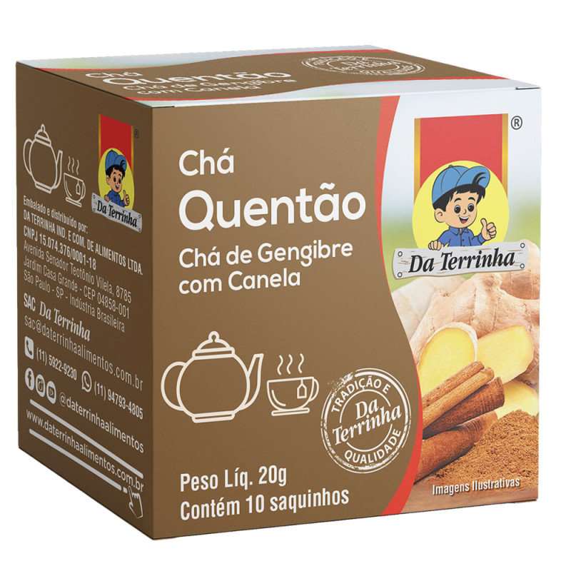 CHÁ DA TERRINHA 11,2GR QUENTÃO GENGIBRE E CANELA - FD COM 10 UN