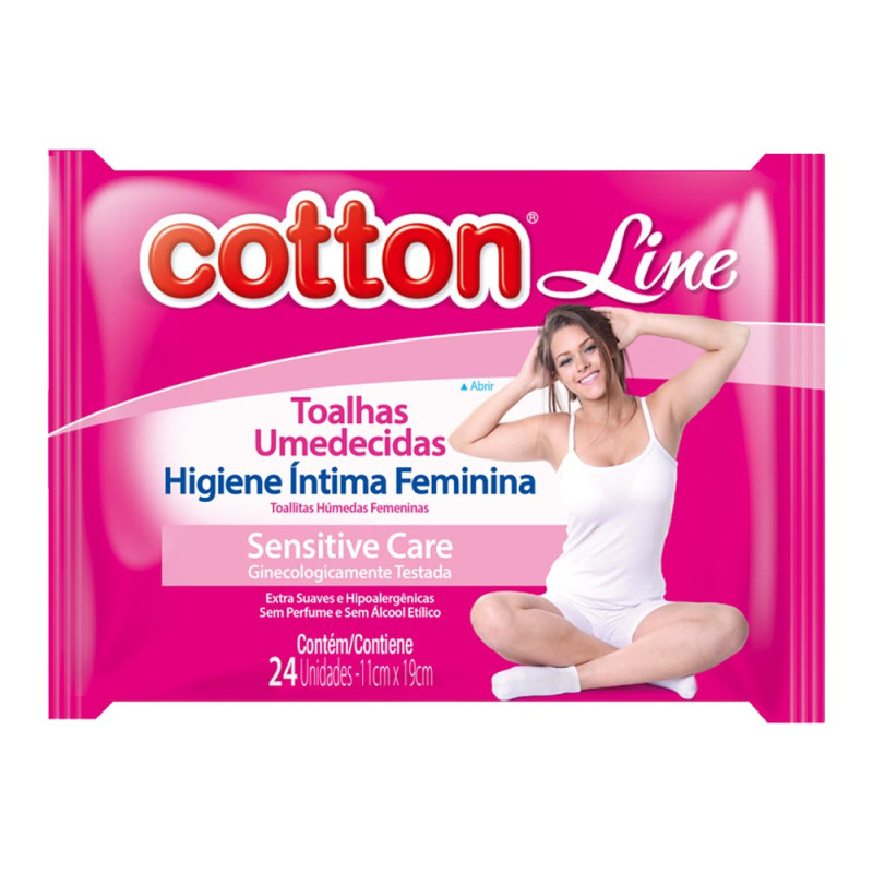 TOALHA UMEDECIDA HIGIENE ÍNTIMA COTTON LINE C/ 24UN  - CX COM 36 UN