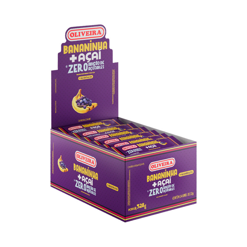 BANANINHA ZERO OLIVEIRA 22GR AÇAÍ - DP COM 24 UN