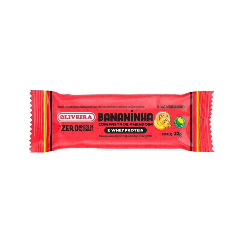 BANANINHA ZERO OLIVEIRA 22GR WHEY PROTEIN - DP COM 24 UN