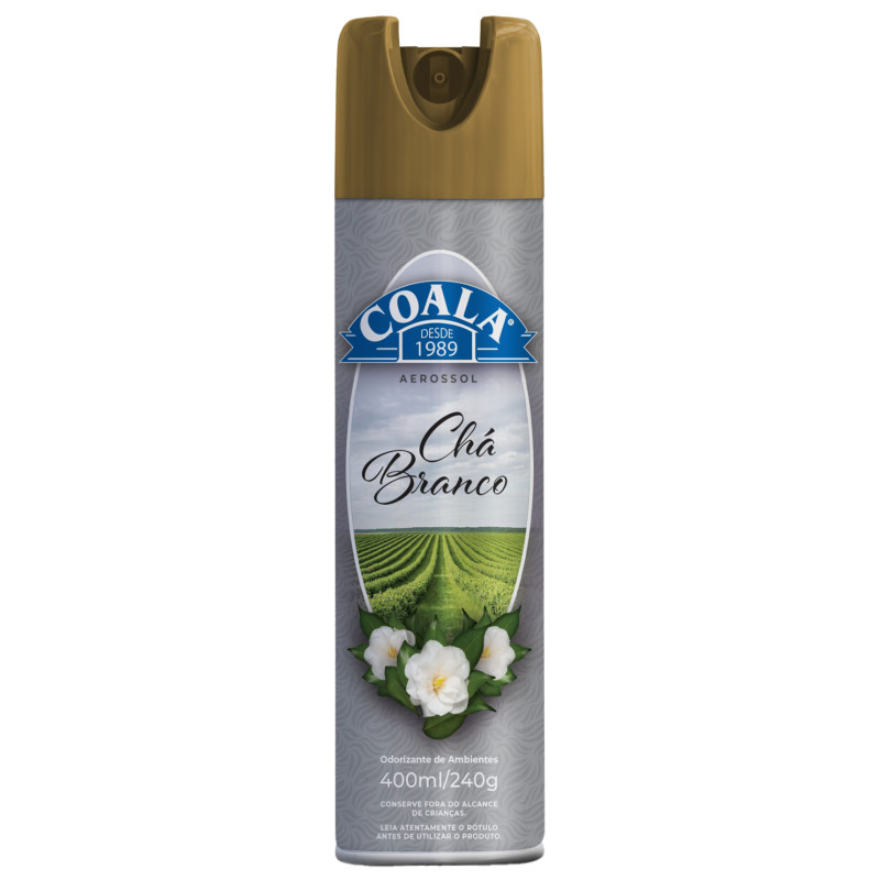 ODORIZANTE DE AMBIENTE AEROSOL COALA 400ML  CHÁ BRANCO - CX COM 6 UN