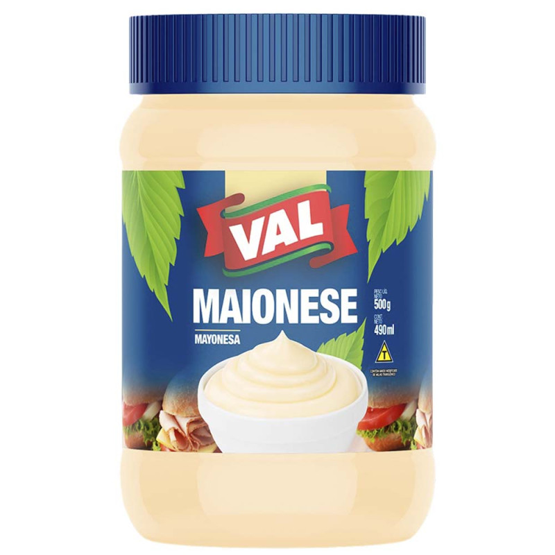 MAIONESE VAL 500GR POTE - CX COM 12 PT