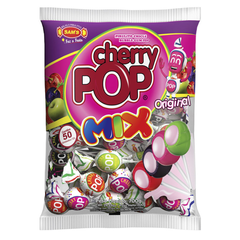PIRULITO CHERRY POP SAM'S 14GR ORIGINAL MIX - PC COM 50 UN