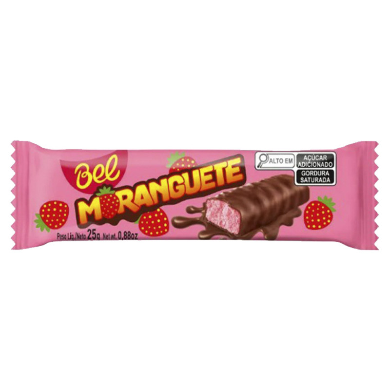 CHOCOLATE MORANGUETE BEL 25GR MORANGO - DP COM 24 UN
