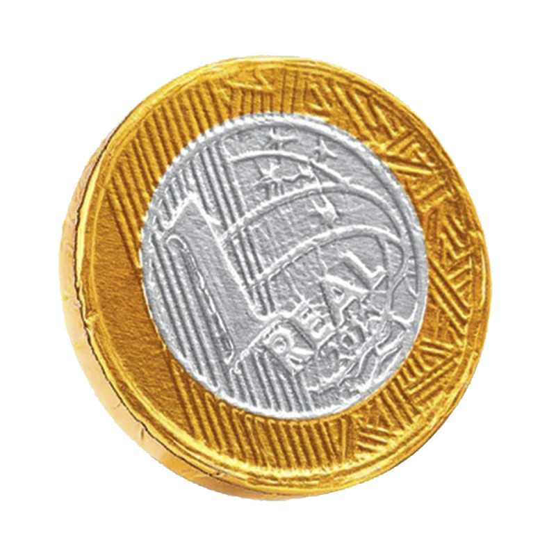 MOEDAS DE CHOCOLATE BEL 40GR 1 REAL - CX COM 25 PC