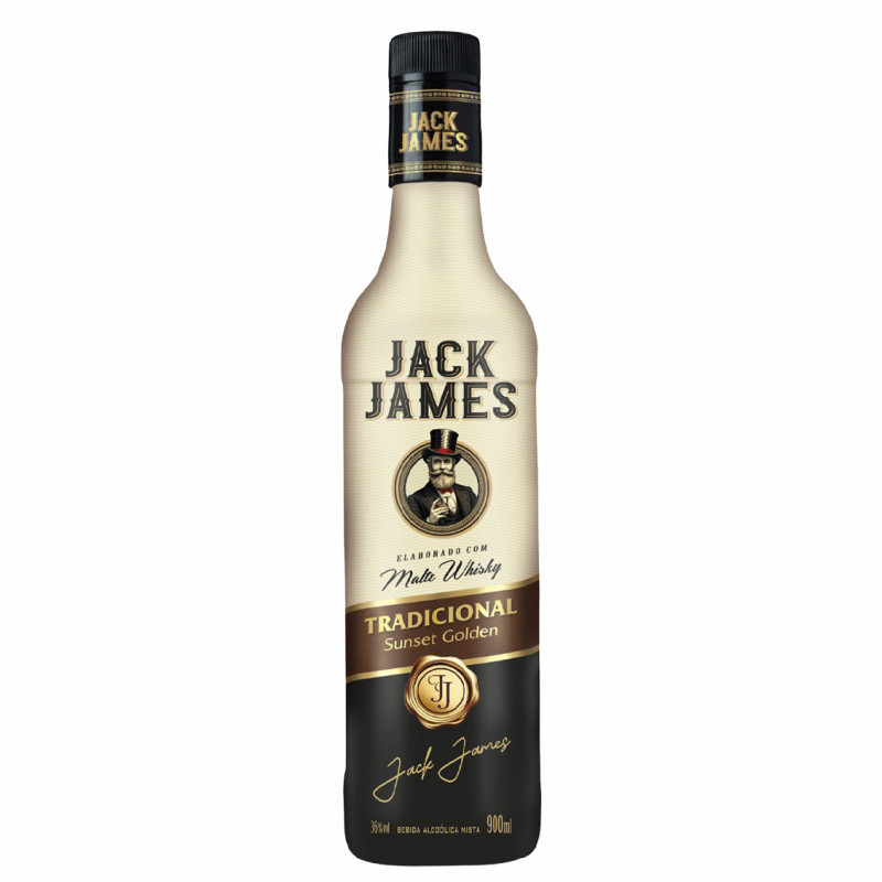 WHISKY MALTE JACK JAMES 900ML TRADICIONAL - CX COM 6 UN