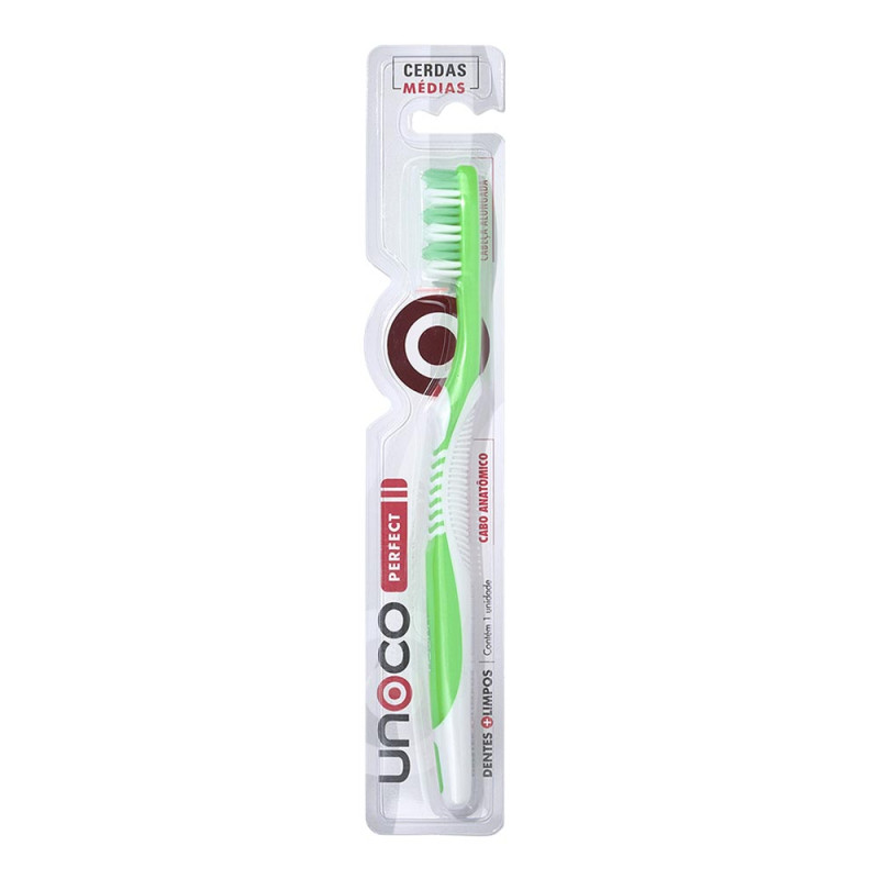 ESCOVA DENTAL ADULTA UNOCO CERDAS MÉDIAS PERFECT - PC COM 12 UN