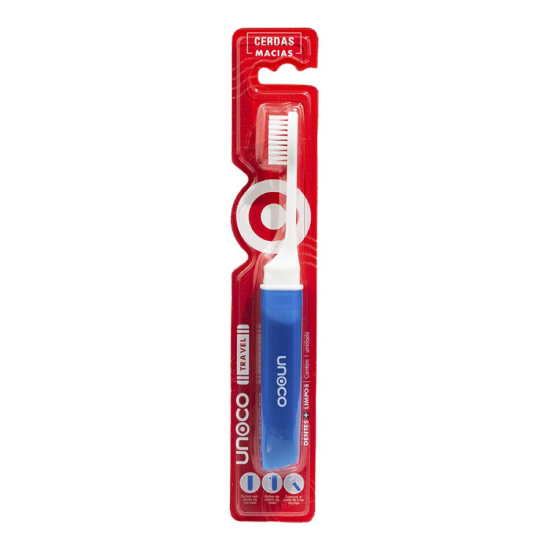 ESCOVA DENTAL ADULTA UNOCO CERDAS MACIA TRAVEL - PC COM 12 UN