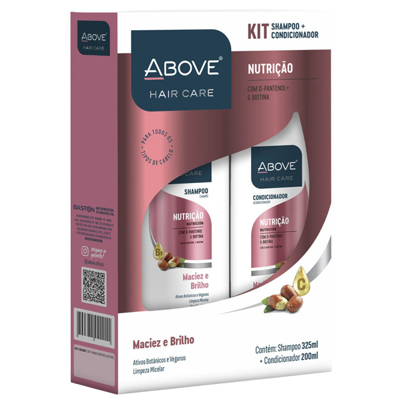 KIT ABOVE SHAMPOO 325ML/CONDICIONADOR 200ML NUTRIÇÃO - UNIDADE