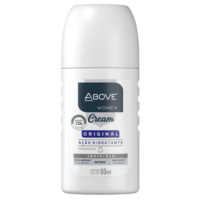 DESODORANTE ROLL-ON ABOVE 72H 50ML CREAM ORIGINAL - CX COM 12 UN