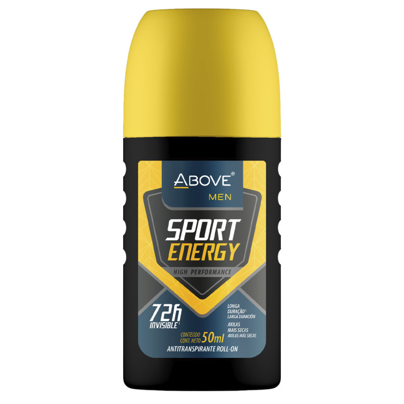 DESODORANTE ROLL-ON ABOVE 72H 50ML SPORT ENERGY MEN - CX COM 12 UN
