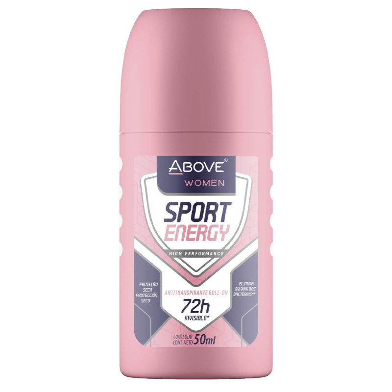 DESODORANTE ROLL-ON ABOVE 72H 50ML SPORT ENERGY WOMAN - CX COM 12 UN