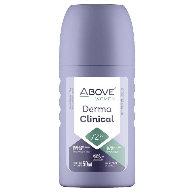 DESODORANTE ROLL-ON ABOVE 72H 50ML DERMA CLINICAL WOMAN - CX COM 12 UN