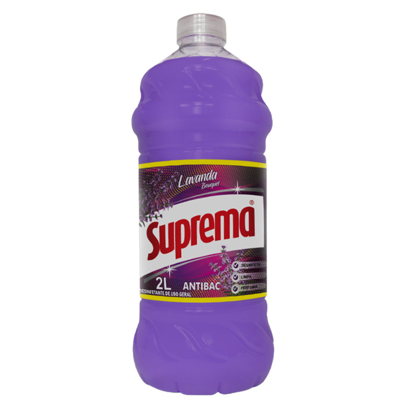 DESINFETANTE SUPREMA 2 LITROS LAVANDA BOUQUET - CX COM 6 UN