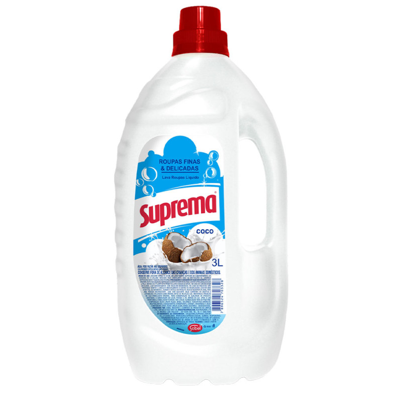 LAVA ROUPAS LÍQUIDO SUPREMA 3 LITROS COCO - CX COM 6 UN