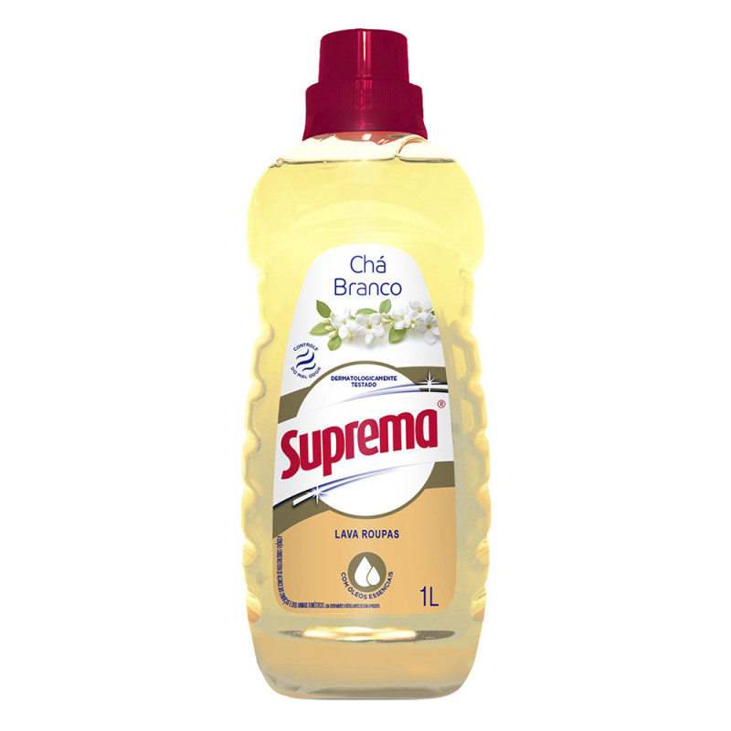 LAVA ROUPAS LÍQUIDO SUPREMA 1 LITRO CHÁ BRANCO - CX COM 12 UN