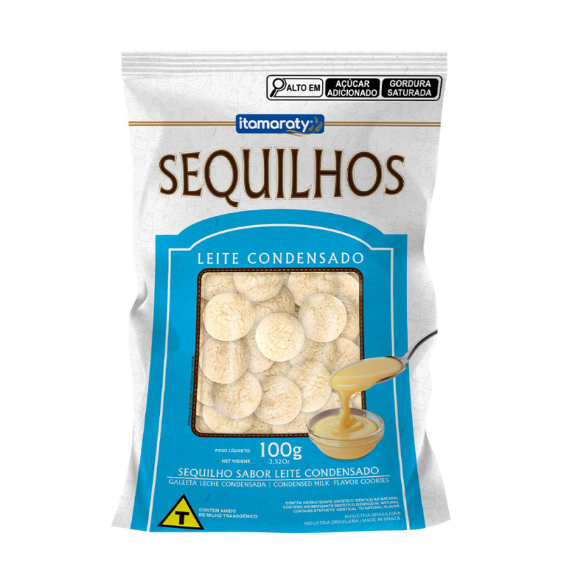 BISCOITO SEQUILHOS ITAMARATY 100GR LEITE CONDENSADO - CX COM 20 UN