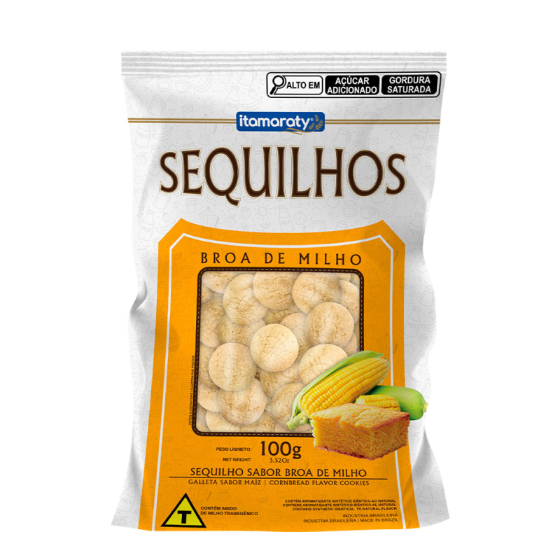 BISCOITO SEQUILHOS ITAMARATY 100GR BROA DE MILHO - CX COM 20 UN