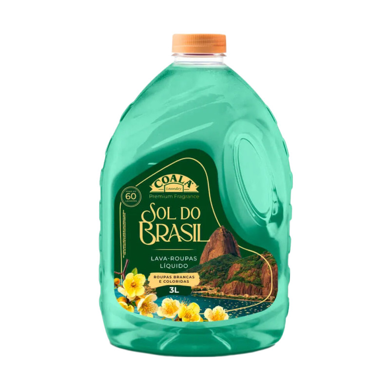 LAVA ROUPA LIQUIDO COALA 3LT - SOL DO BRASIL CX COM 4 UN