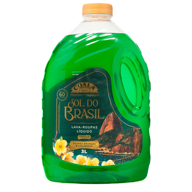 LAVA ROUPAS LÍQUIDO COALA 3 LITROS SOL DO BRASIL - CX COM 4 UN