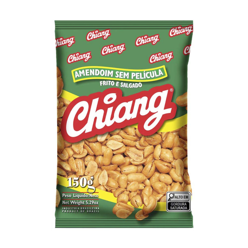 AMENDOIM SEM PELE CHIANG 150GR TRADICIONAL - CX COM 12 PC