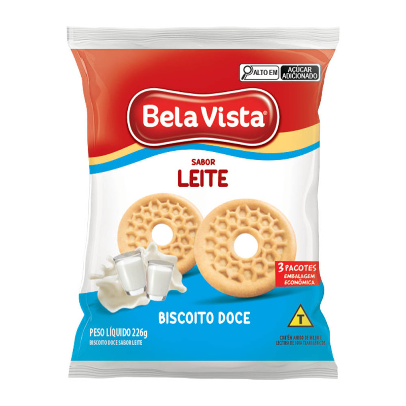 BISCOITO BELA VISTA 226GR LEITE - CX COM 20 PC