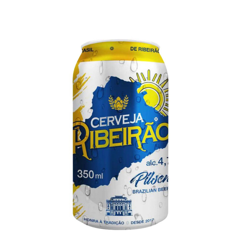 CERVEJA RIBEIRÃO 350ML PILSEN LATA - FD COM 12 UN