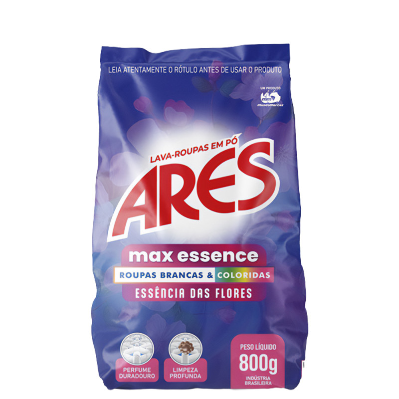 LAVA ROUPAS EM PÓ MAX ARES 800GR ESSENCE - CX COM 10 UN