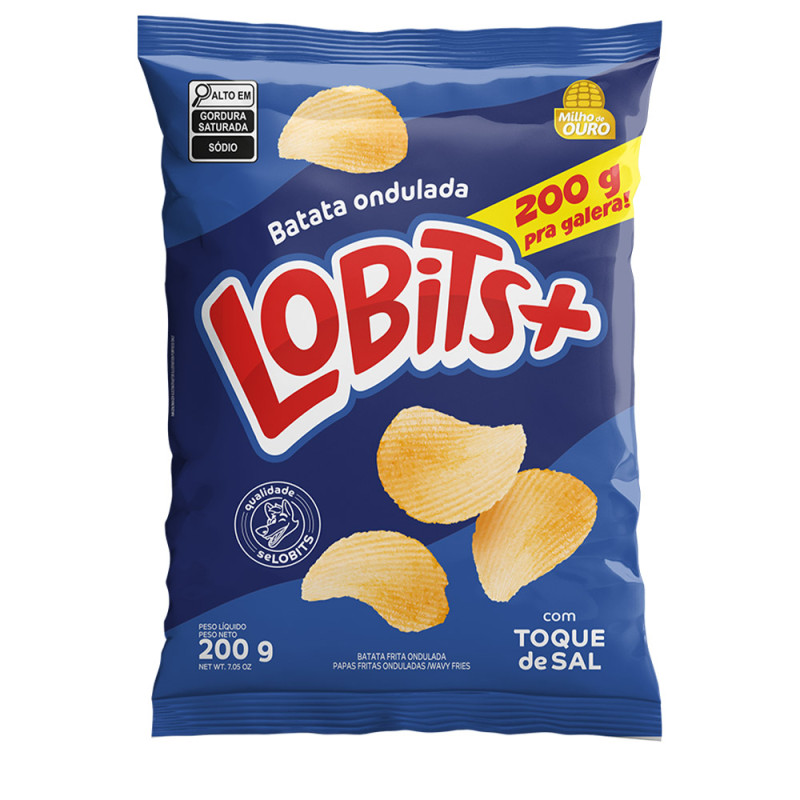 BATATA ONDULADA LOBITS 200GR ORIGINAL COM TOQUE DE SAL - CX COM 12 PC