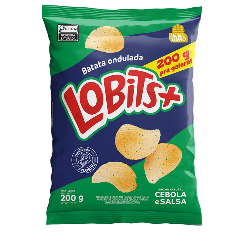 BATATA ONDULADA LOBITS 200GR CEBOLA E SALSA - CX COM 12 UN