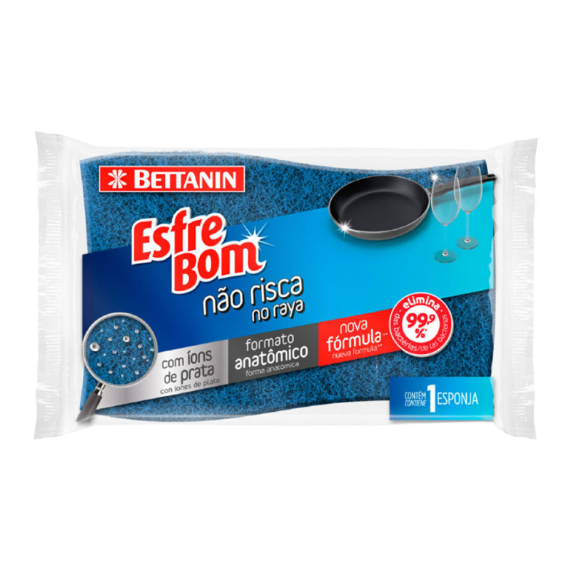 ESPONJA P/ LOUÇA ESFREBOM BETTANIN NÃO RISCA - PC COM 12 UN