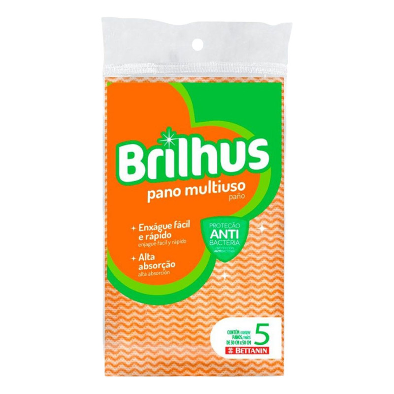 PANO MULTIUSO BRILHUS BETTANIN C/ 5UN LARANJA - UNIDADE