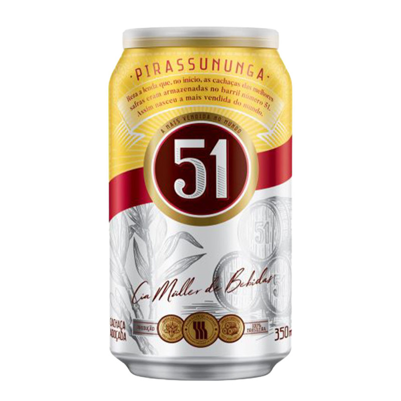 CACHAÇA 51 LATA 350ML PIRASSUNUNGA - FD COM 12 UN