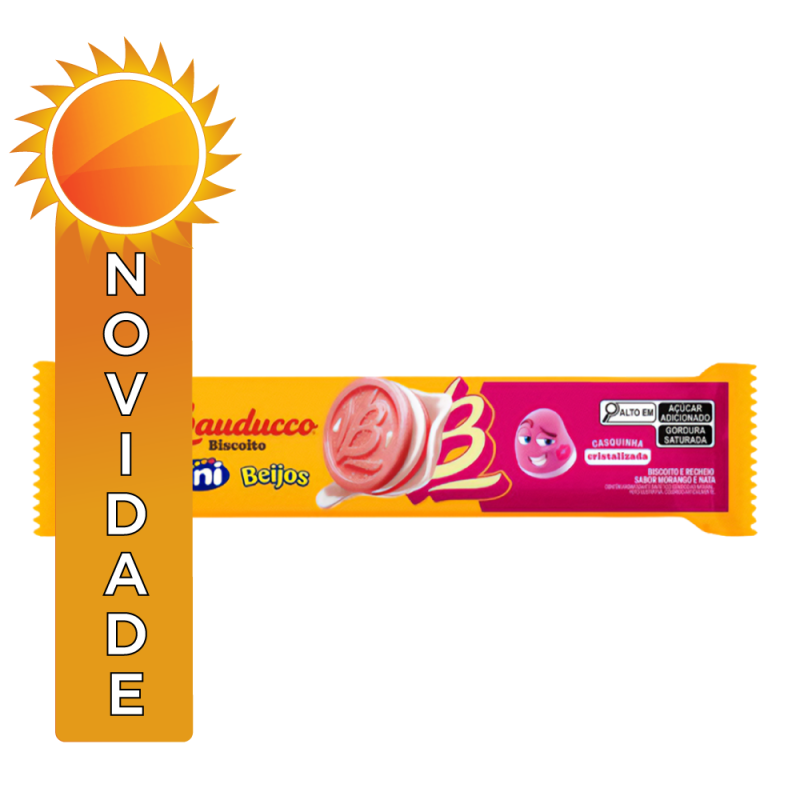 BISCOITO RECHEADO FINI BAUDUCCO 73GR BEIJOS - CX COM 48 UN