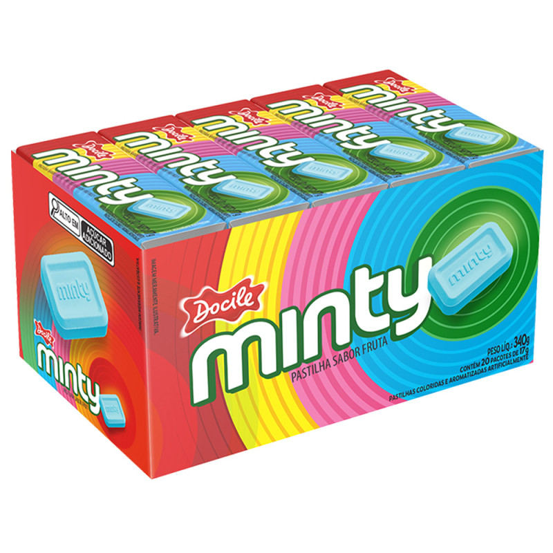 PASTILHA MINTY DOCILE 17GR FRUIT - DP COM 20 UN